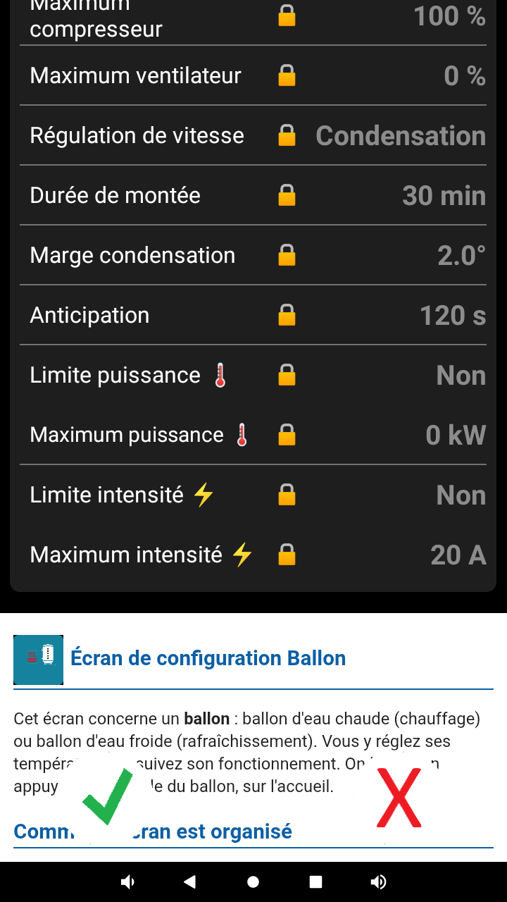 Réglages de la régulation de vitesse d'une fonction
